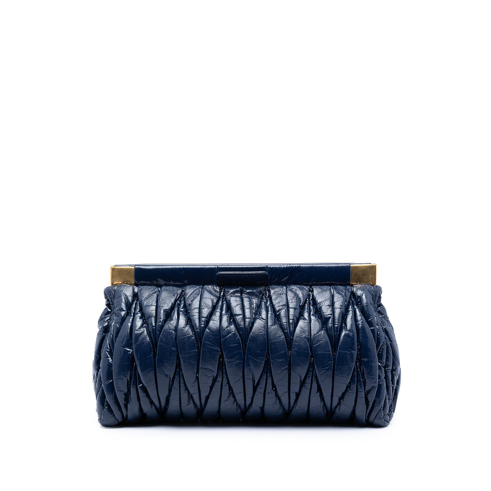 Pre-Loved Miu Miu Matelasse Patent Frame Clutch